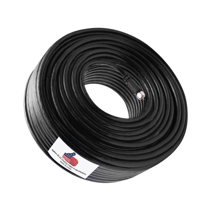 BAGLBSTAR 50M black New dish rg6 coaxial cable 50m superflex rf feeder coaxial cable vhf coaxiale cable lmr 400 super flexible