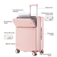 Valise de voyage double rétro vintage à roulettes, grande capacité, multifonctionnelle, avec compartiment pour ordinateur portable, bagage à main professionnel