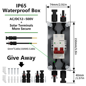 WZOODQ Caja Combinadora Solar de 500V, Sistema para Exteriores, Impermeable, de Plástico, para Paneles Solares Fotovoltaicos, Caja Combinadora de Energía Solar IP65 - Product Image 4