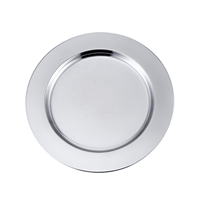 Plateau de chargeur d'assiettes à dîner, 1 pièce, en acier inoxydable, or/argent/rose, chargeur rond, pour serveur, assiettes, dîner, mariage