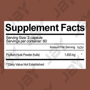 जेबी हॉट सेल पेसाइलियम भूक कैप्सूल शाकाहारी गैर-गमो लस मुक्त बृहदान्त्र क्लींजर आंत स्वास्थ्य के लिए दैनिक फाइबर पेसाइलियम भूक कैप्सूल - Product Image 4