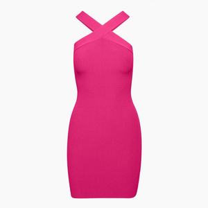 Nouvelle Robe Tricotée Sans Manches à Col Croisé pour Femme, Couleur Unie, Coupe Cintrée à la Taille - Product Image 5