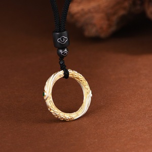 Colgante <span class=keywords><strong>de</strong></span> Plata BOCAI S925 para Hombre y Mujer, Diseño <span class=keywords><strong>de</strong></span> Nezha, Círculo <span class=keywords><strong>de</strong></span> Ling Qian Kun, Estilo Retro Simple, Joyería Fina - Product Image 3