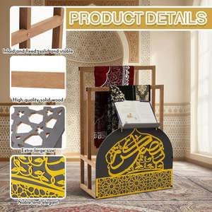 Soporte <span class=keywords><strong>de</strong></span> Madera Marrón Hecho a Mano para Alfombra <span class=keywords><strong>de</strong></span> Oración del Corán, Regalo para Eid, Ramadán, Decoración Musulmana, Soporte para Alfombra <span class=keywords><strong>de</strong></span> Oración Islámica para <span class=keywords><strong>el</strong></span> Hogar - Product Image 4