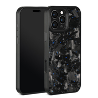 Coque de téléphone en TPU en fibre de carbone forgée pour 16PRO MAX/16E/15/15PRO/15PLUS/15 PRO MAX/14/13/12/11 avec étui de téléphone portable métallique
