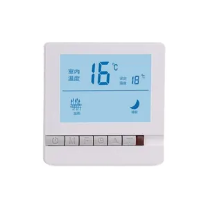 Household electrical water heating thermostat suitable for room temperature control in underfloor heating system, thermostat