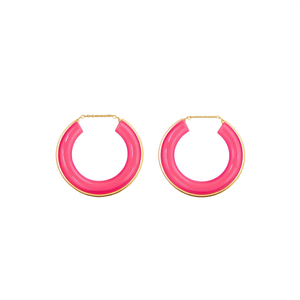 Boucles d'oreilles créoles roses en acier inoxydable 316L avec placage or PVD, bijoux de mode durables et résistants - Product Image 2