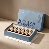 Boîte rigide personnalisée avec couvercle et base bleus pour peptides, en carton gris moulé, impression offset, soins personnels