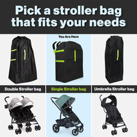 Grand sac de voyage pour poussette, durable, pour avion, avec housse de protection pour le contrôle à la porte et sangles de sac à dos, pochette de rangement, compatible avec les poussettes doubles