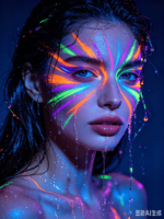 Ensemble de marqueurs d'art pour tatouages temporaires fluorescents UV, sans danger pour la peau, en PET, peinture corporelle néon luminescente, lavable, pour festivals, fêtes, cosplay
