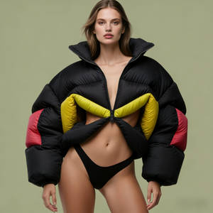 Piumino Corto Personalizzato 800FP Trapuntato Softshell Invernale di Lusso da Donna di Alta Qualità Cappotto Outdoor per Signora - Product Image 5