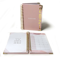 Bloc-notes décoratifs et personnalisés, boîte d'agenda rose avec feuille autocollante pour journal de démonstration