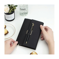 Bloc-notes d'affaires en cuir PU de luxe avec fermeture magnétique, logo personnalisé en feuille d'or, souvenir pour les employés de l'entreprise