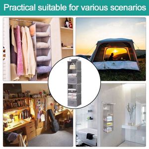 Organizador de Armario Colgante con 6 Estantes Plegables de Tela No Tejida, Ahorra Espacio, Fácil de Usar, para Suéteres, Ropa, Bolsos y Zapatos - Product Image 6