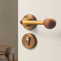 Poignée de porte moderne minimaliste en alliage d'aluminium avec bouton à levier, serrure de sécurité intérieure pour portes en bois, maison, bureau, chambre