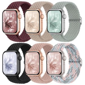 Gran oferta, paquete de 6 bandas elásticas trenzadas compatibles con <span class=keywords><strong>Apple</strong></span> <span class=keywords><strong>Watch</strong></span> Band para iWatch Series 9 8 7 6 5 4 3 2 1 <span class=keywords><strong>SE</strong></span> Ultra - Product Image 6