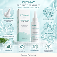 Sérum Facial Purifiant Pores Acide Hyaluronique Niacinamide Hamamélis Hydratant Affinant les Pores Nez 30mL Léger OEM/ODM