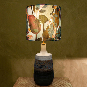 Table Lamp With Liberty Fabric E27 LED Bulb Base Switch Control Modern Simple Design Ambient <b>Lighting</b> Decor - Product Image 2