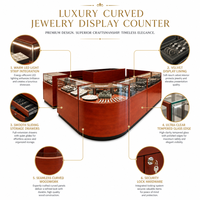 Comptoir d'exposition de bijoux en bois sur mesure avec vitrine en verre et éclairage LED pour les magasins de bijoux en gros