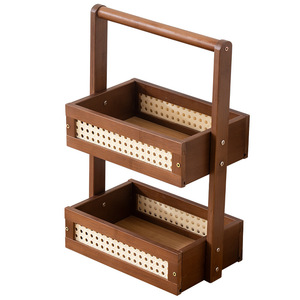 Solid Wood Cosmetic Storage <b>Box</b> Desktop Organizer With Handle For <b>Makeup</b> Perfume Skincare Jewelry Display Shelf - Product Image 5
