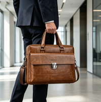 Maletín Profesional de Cuero PU para Portátil de 15.6 Pulgadas, con Logotipo Personalizado, Regalo Corporativo, Bolsa de Transporte para Portátil, para Hombres de Negocios y Oficina