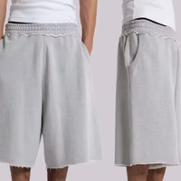 Men's Heavyweight 460gsm Sweat Shorts 100% Cotton Oversized Boxy Fit Wide Leg Streetwear Casual Shorts Custom Logo OEM Blank