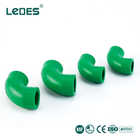 Coude PPR Ledes à 90 degrés 20 mm, raccord PPR à souder par fusion pour système de plomberie