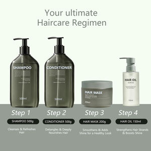 Marque privée 100% Shampooing et après-<span class=keywords><strong>shampoing</strong></span> réparateur à l'huile d'argan biologique végétalienne et anti-frisottis Ensemble - Product Image 3