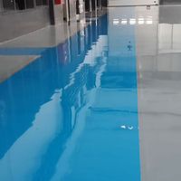 Revêtement liquide de peinture époxy à mortier autonivelant pour garage d'entrepôt avec application au pinceau