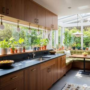 Mobili da <span class=keywords><strong>Cucina</strong></span> Vermonhouzz Wabi-sabi in Legno Scuro con Finitura Noce Profondo, <span class=keywords><strong>Cucina</strong></span> Modulare Minimalista per una Casa <span class=keywords><strong>Zen</strong></span> e Accogliente - Product Image 5