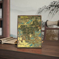 Ornement de table en laiton et bois massif Taocun Caotang, reproduction d'oeuvre d'art célèbre, nouveau style chinois, respectueux de l'environnement, pour la décoration