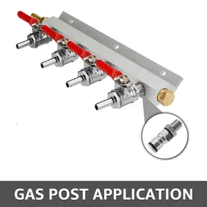 Cornelius Corny Keg Gas Liquid Ball Lock Post 19/32'' Gas/ Liquid Corny Keg Adapter 1/4'' Male Bulkhead Assembly