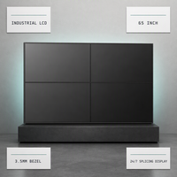 Écran LCD industriel de 65 pouces en couleur pleine, avec cadre de 3,5 mm, luminosité de 700 cd/m², fonctionnement 24h/24 et 7j/7 pour les affichages des aéroports et des gares