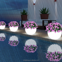 Pots de fleurs solaires géants avec éclairage LED pour l'aménagement paysager extérieur, macetas con energia solar, vaso luminoso a LED