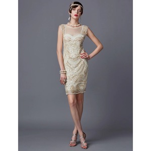 Robe de soirée à sequins dos nu, taille naturelle, pour dîner - Product Image 3
