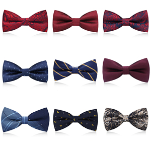 Corbata de Moño Pre-Atada de Alta Calidad <span class=keywords><strong>para</strong></span> Hombre, con Diseño de Puntos, Rayas y Paisley, con Correa Ajustable <span class=keywords><strong>para</strong></span> Bodas, Fiestas y Eventos Formales - Product Image 1
