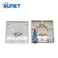Caja de terminales de fibra óptica Ftth, 2 puertos, 86 Panel de pared, 2 núcleos, roseta SC interior, 86*86mm, placa frontal montada en la pared SC Pigtail 0,9mm
