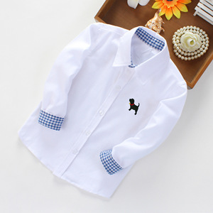 Estilo coreano mangas largas moda cuello niños ocio borde abierto Casual chico camisa para 10Y - Product Image 6