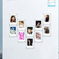 Acrilique double face de 3 pouces pour cadre photo aimanté, autocollant magnétique transparent pour réfrigérateur, pour photos instantanées et décoration de bureau