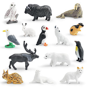 Mini figurines d'animaux arctiques simulées ensemble pingouin ours polaire mouette renne <span class=keywords><strong>loup</strong></span> des neiges - Product Image 2