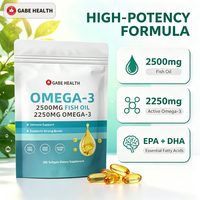 Capsules de Gel Doux d'Huile de Poisson Oméga 3 en Gros 250mg EPA DHA Acides Gras Essentiels 300 Haute Puissance Cœur Cerveau Articulations Vision OEM