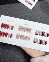 Faux ongles de Noël à presser, 24 pièces, rouges et verts scintillants, réutilisables, pour fêtes de fin d'année, vente en gros, OEM, coffret cadeau personnalisé pour les fêtes