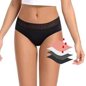 Braguitas Menstruales de 4 Capas para Mujer, Bragas de Encaje para el Periodo, Absorbentes, a Prueba de Fugas, Ropa Interior para la Noche, Culotte Menstruelle - Product Image 1