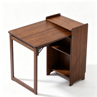 Bureau d'écriture pliable peu encombrant avec étagère latérale, table d'étude robuste en bois pour dortoir, chambre à coucher, salon