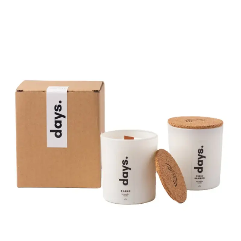 Long Burning Time Customized Logo Crackling Wood Wick Soy Wax Scented Candles