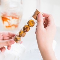Boules de thé fleuri en gros |   Thé fleuri artisanal avec emballage en tube à essai, 4 boules de thé par tube