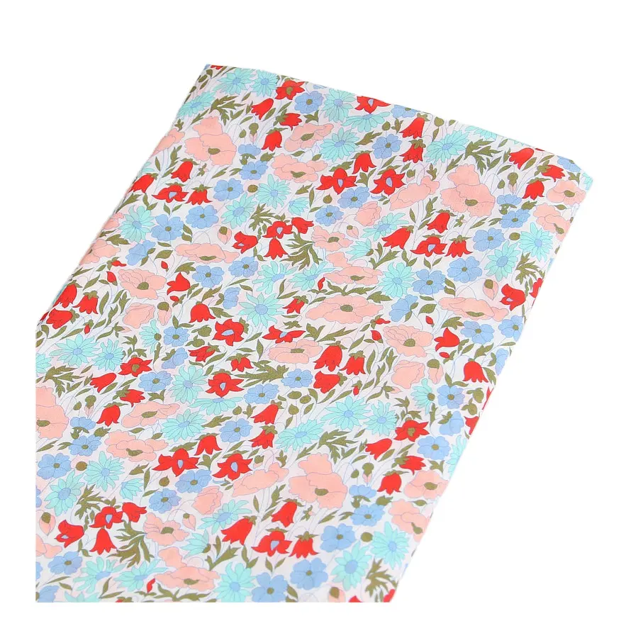Stampa digitale di vendita calda campioni gratuiti di fiori floreali liberty tessuto stampato in cotone 2024 per il vestito