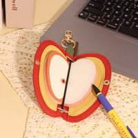 Nouvelle Housse de Bloc-Notes en Cuir PU Mignonne en Forme de Fruit avec Bande Élastique, Support Portable pour Bloc-Notes et Breloque Créative pour Sac