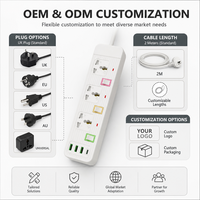 Stop Kontak Universal Tiga Lubang dengan 3 USB PD, Saklar Individual, Anti Beban Berlebih, dan Grounding