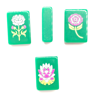 Juego de Mahjong Americano Estético en Verde Azulado Profundo, Personalizado con Grabado Retro Muse Joker Plume Winds, Fichas Acrílicas, Juego de Mesa Profesional, Regalo - Product Image 4